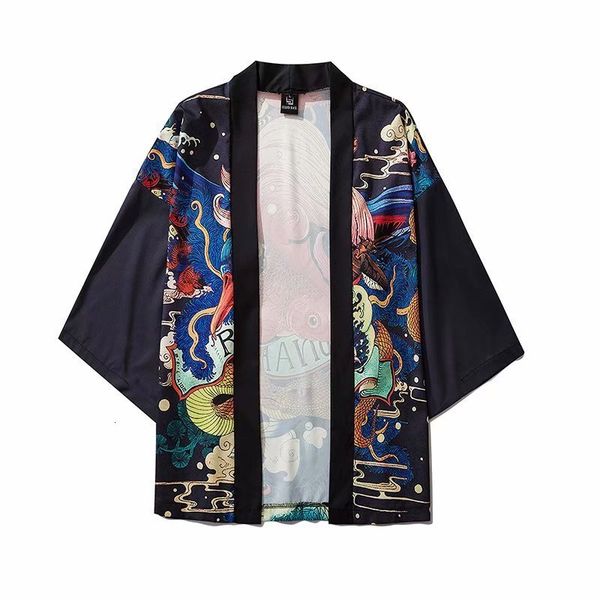 20ss ukiyo carp kimono 7 / sleeve cassocks ins fashionable couple sunscreen shirt, White;black
20ss ukiyo carp kimono 7 / sleeve cassocks ins fashionable couple sunscreen shirt, White;black