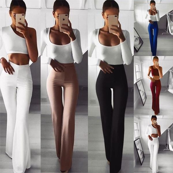 womens palazzo flared pants solid color high waist ol ladies career long trousers fashion slim long pants female clothing, Black;white
womens palazzo flared pants solid color high waist ol ladies career long trousers fashion slim long pants female clothing, Black;white