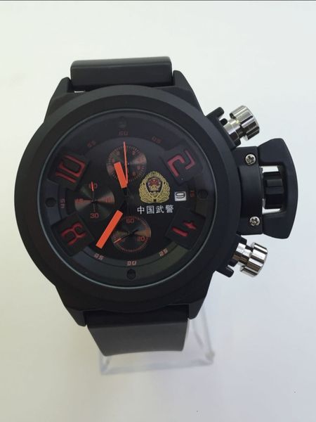 watch sports silicone tape calendar men's six pin multi time men's watch 1606, Slivery;brown