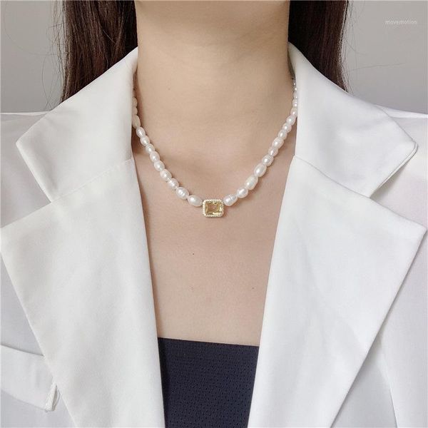 srcoi french retro style natural freshwater pearl necklace simple square rhinestone beaded necklace female wedding gift1, Golden;silver
srcoi french retro style natural freshwater pearl necklace simple square rhinestone beaded necklace female wedding gift1, Golden;silver