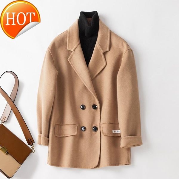 men's wool & blends 2021 woolen coat for women small woman versatile winter double faced short lady, Black
men's wool & blends 2021 woolen coat for women small woman versatile winter double faced short lady, Black