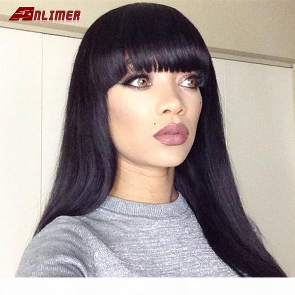 anlimer 13x6 lace front brazilian remy human hair wigs with baby hair pre plucked silky straight with bangs, Black
anlimer 13x6 lace front brazilian remy human hair wigs with baby hair pre plucked silky straight with bangs, Black