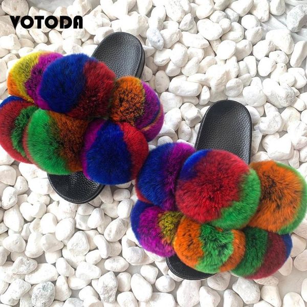 slippers women pom fur fashion flip flops fluffy ball slides cute raccoon hair sandals outdoor rainbow shoes1, Black
slippers women pom fur fashion flip flops fluffy ball slides cute raccoon hair sandals outdoor rainbow shoes1, Black