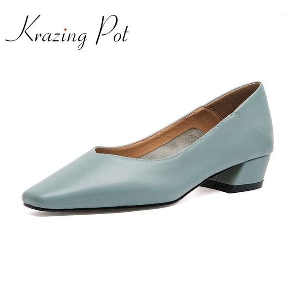 krazing pot new genuine leather square toe med heel solid young lady daily wear shallow slip on korean street women pumps l831, Black
krazing pot new genuine leather square toe med heel solid young lady daily wear shallow slip on korean street women pumps l831, Black