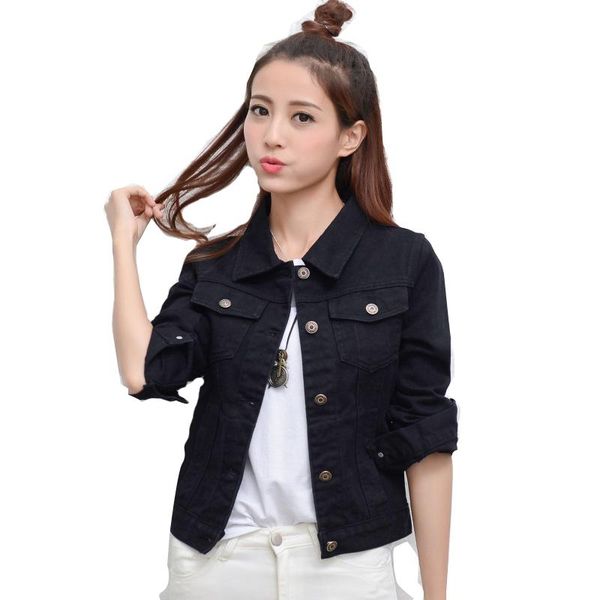new 2020 autumn women's denim jackets vintage casual white back blue coat female short slim jean basic jackets women basic coat, Black;brown
new 2020 autumn women's denim jackets vintage casual white back blue coat female short slim jean basic jackets women basic coat, Black;brown