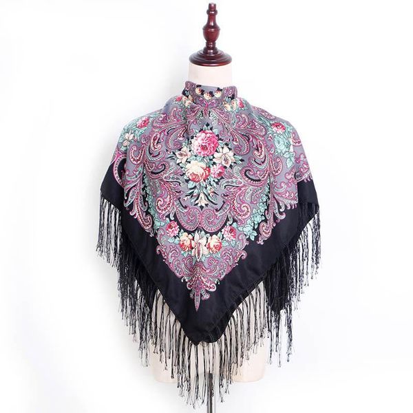 90*90cm retro floral pattern russian square scarf women cotton print national scarves ladies fringed shawl head wrap hijab, Blue;gray
90*90cm retro floral pattern russian square scarf women cotton print national scarves ladies fringed shawl head wrap hijab, Blue;gray