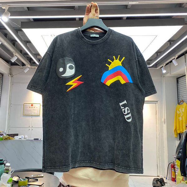 2022 summer love rainbow letter printing wash old loose casual round neck short sleeve tide brand t-shirt, White;black
2022 summer love rainbow letter printing wash old loose casual round neck short sleeve tide brand t-shirt, White;black