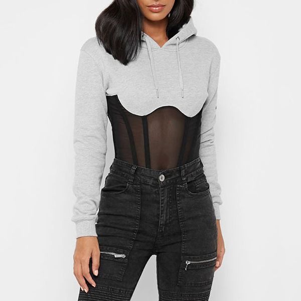 thin 2021 new corset hood woman's fall long fly back solid female sweatshirt workout jacket sport 1 3qga, Black
thin 2021 new corset hood woman's fall long fly back solid female sweatshirt workout jacket sport 1 3qga, Black