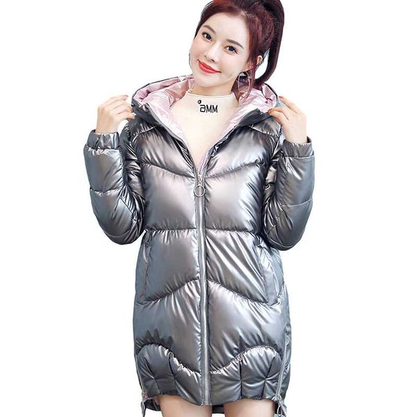 winter women clothes korean long-sleeve hooded glossy down cotton jacket big size loose mid-length black coats g594
winter women clothes korean long-sleeve hooded glossy down cotton jacket big size loose mid-length black coats g594