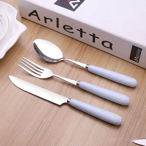3pcs ceramic handle dinnerware setstainless steel cutlery sets tableware dinner set spoon fork knife cutleries western food set wmtaft
3pcs ceramic handle dinnerware setstainless steel cutlery sets tableware dinner set spoon fork knife cutleries western food set wmtaft