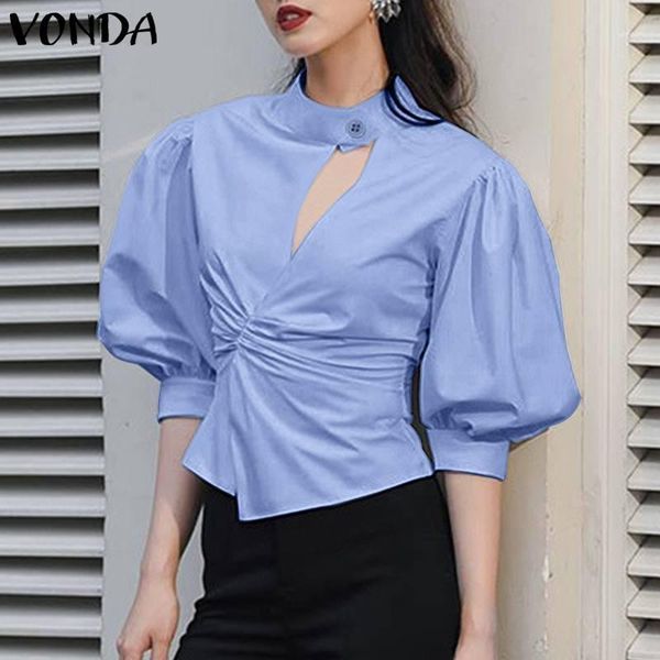 women's work shirts casual solid 2020 vonda female half puff sleeves blouse party tunic office ladies blusas femininas1, White
women's work shirts casual solid 2020 vonda female half puff sleeves blouse party tunic office ladies blusas femininas1, White
