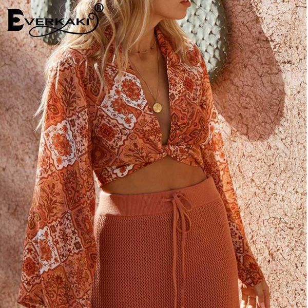 women's blouses & shirts everkaki boho gypsy print blouse women bow tied long sleeve v neck bohemian short female 2021 summer 1, White
women's blouses & shirts everkaki boho gypsy print blouse women bow tied long sleeve v neck bohemian short female 2021 summer 1, White