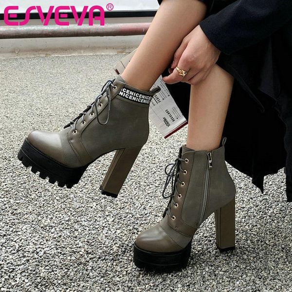 esveva 2020 pu leather western style women shoes winter ankle boots pointed toe lace up square high heel boot size 34-42, Black
esveva 2020 pu leather western style women shoes winter ankle boots pointed toe lace up square high heel boot size 34-42, Black