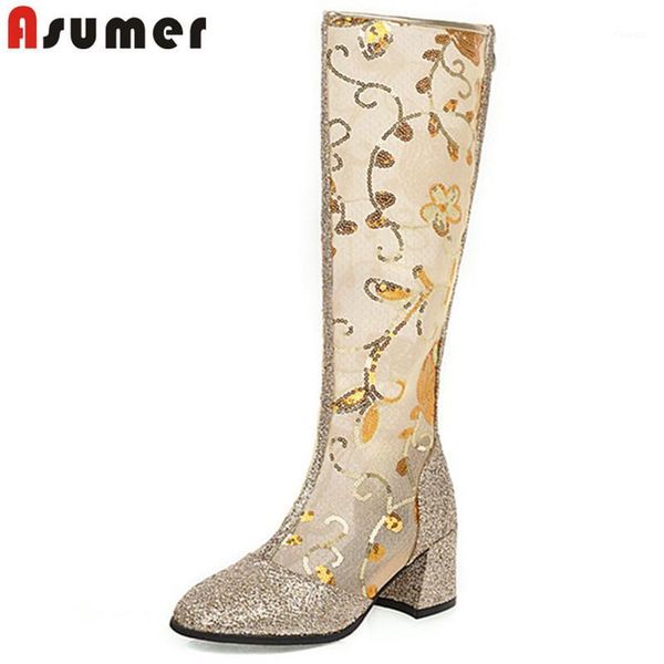 asumer 2020 new arrive knee high boots women round toe lace summer long boots zip square high heels casual shoes ladies1, Black
asumer 2020 new arrive knee high boots women round toe lace summer long boots zip square high heels casual shoes ladies1, Black