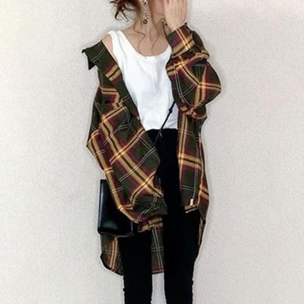 women's blouses & shirts shirt casual color block turn down collar long sleeve autumn harajuku girls button up oversize loose korean bl, White
women's blouses & shirts shirt casual color block turn down collar long sleeve autumn harajuku girls button up oversize loose korean bl, White