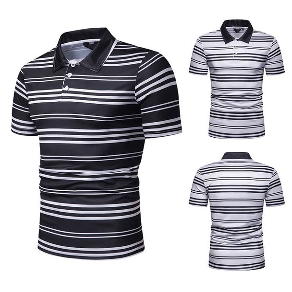 new summer short sleeve polo shirt men's contrast stripe slim lapel casual t-shirt pl60, White;black
new summer short sleeve polo shirt men's contrast stripe slim lapel casual t-shirt pl60, White;black