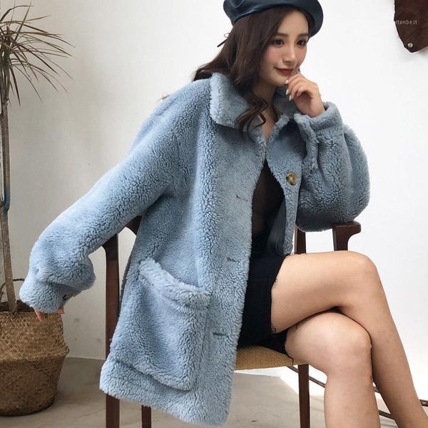 women's fur & faux sheep shearing real coat 100% wool jacket women clothes 2021 autumn winter korean fashion 1927 yy21981, Black
women's fur & faux sheep shearing real coat 100% wool jacket women clothes 2021 autumn winter korean fashion 1927 yy21981, Black