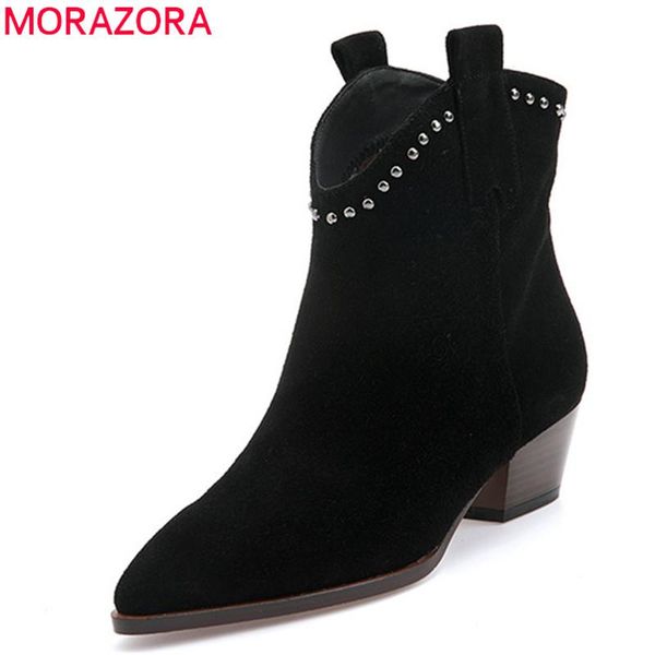 boots morazora 2021 suede leather ankle women rivet slip on autumn winter western classic high heels shoes woman, Black
boots morazora 2021 suede leather ankle women rivet slip on autumn winter western classic high heels shoes woman, Black