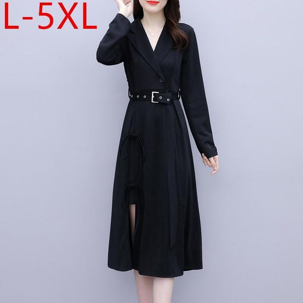 casual dresses l-5xl plus size 2021 autumn women's long sleeves split dress with belt office ladies oversize s120, Black;gray
casual dresses l-5xl plus size 2021 autumn women's long sleeves split dress with belt office ladies oversize s120, Black;gray