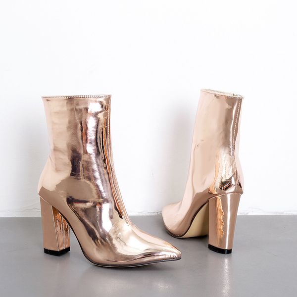 silver patent leather mid-calf high-heel nine in boots women's fall pointed to toepole dance shoes bombs 334n, Black
silver patent leather mid-calf high-heel nine in boots women's fall pointed to toepole dance shoes bombs 334n, Black