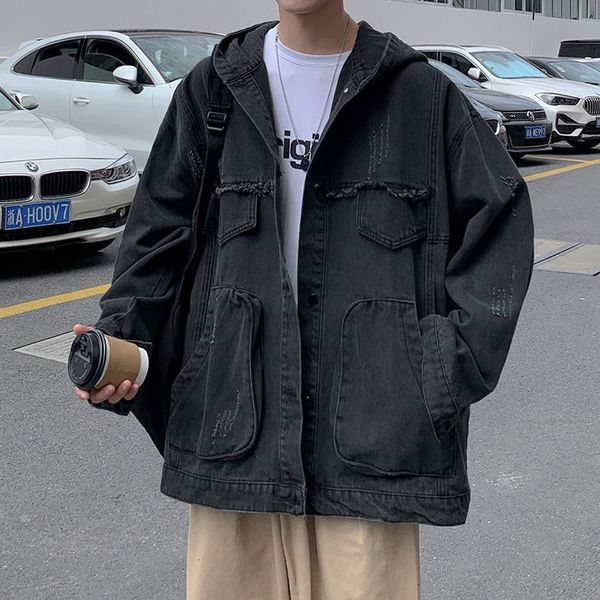 spring 2021 men's and winter thin new denim dress jacket lapels fashion young clothes u1b1, Black;brown 
spring 2021 men's and winter thin new denim dress jacket lapels fashion young clothes u1b1, Black;brown