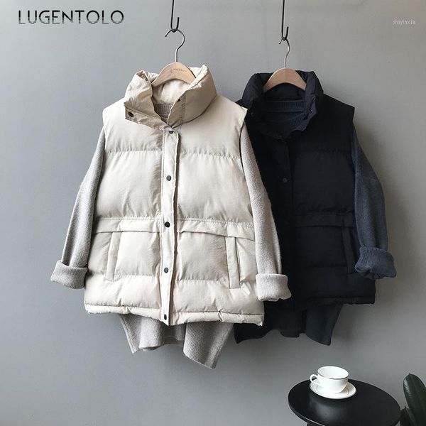 lugentolo women vest coat new autumn winter standing collar solid sleeveless keep warm covered button pocket casual simple vest1, Black;white
lugentolo women vest coat new autumn winter standing collar solid sleeveless keep warm covered button pocket casual simple vest1, Black;white