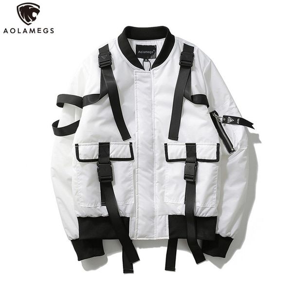 aolamegs men jacket solid ribbon bomber jacket windbreaker outwear youth harajuku pockets style loose jackets zipper coat lj201013, Black;brown
aolamegs men jacket solid ribbon bomber jacket windbreaker outwear youth harajuku pockets style loose jackets zipper coat lj201013, Black;brown