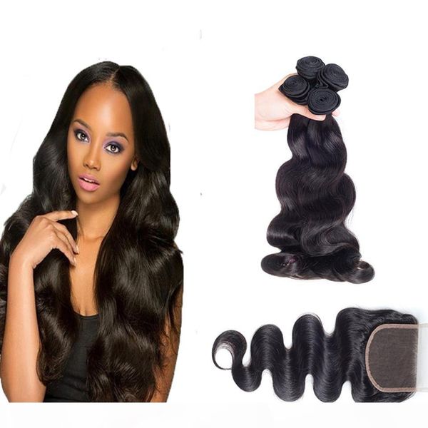 unprocessed malaysian body wave lace closure with hair bundles 4pcs malaysian virgin hair with closure human hair weave sale, Black
unprocessed malaysian body wave lace closure with hair bundles 4pcs malaysian virgin hair with closure human hair weave sale, Black