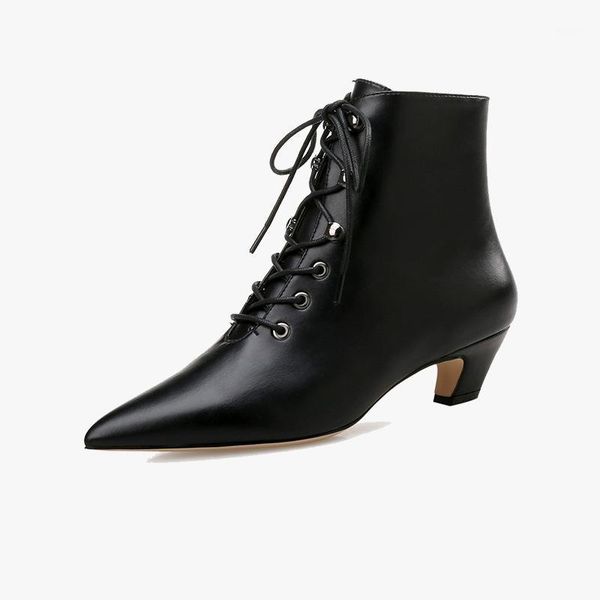 european and american women's new autumn winter short boots pointed toe curved heel women's boots low heel short1, Black
european and american women's new autumn winter short boots pointed toe curved heel women's boots low heel short1, Black