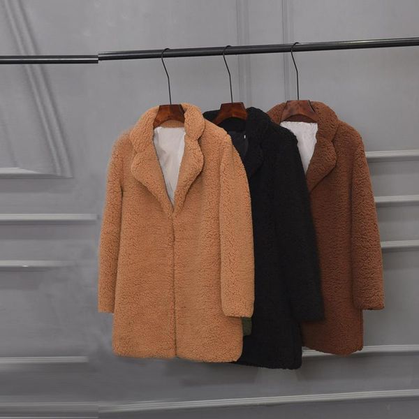 women notch collar coat casual solid color winter plus fleece warm overcoat faux jackets blouse women's all match outwear, Black;brown
women notch collar coat casual solid color winter plus fleece warm overcoat faux jackets blouse women's all match outwear, Black;brown