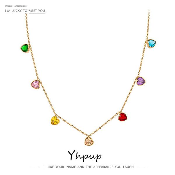 yhpup exquisite heart colorful cubic zirconia necklace for women stainless steel delicate chain collar necklace anniversary gift, Silver
yhpup exquisite heart colorful cubic zirconia necklace for women stainless steel delicate chain collar necklace anniversary gift, Silver