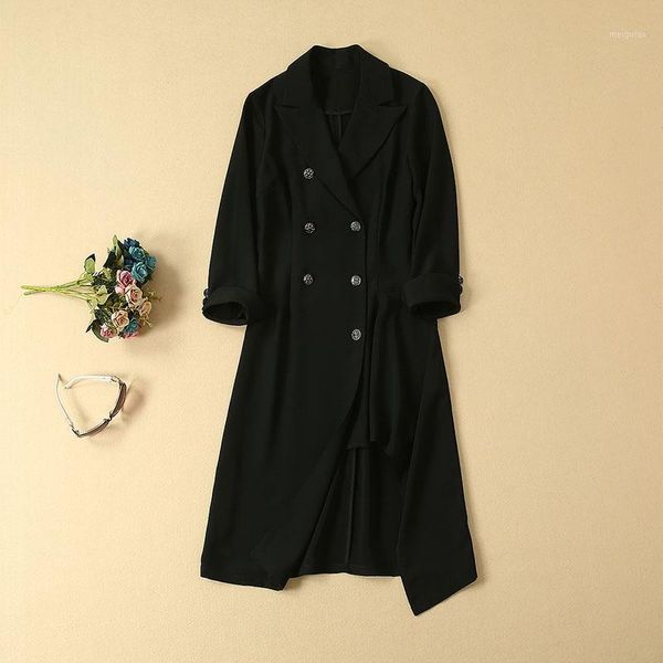2020 autumn fashion trench women notched collar double breasted asymmetrical pink black work dress female1, Black;gray
2020 autumn fashion trench women notched collar double breasted asymmetrical pink black work dress female1, Black;gray