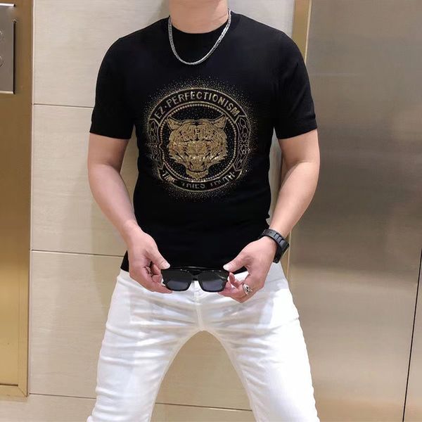 summer 2022 new cotton men's t-shirts novel design printing tiger head diamond round neck casual tees bottoming male clothing red black, White;black
summer 2022 new cotton men's t-shirts novel design printing tiger head diamond round neck casual tees bottoming male clothing red black, White;black