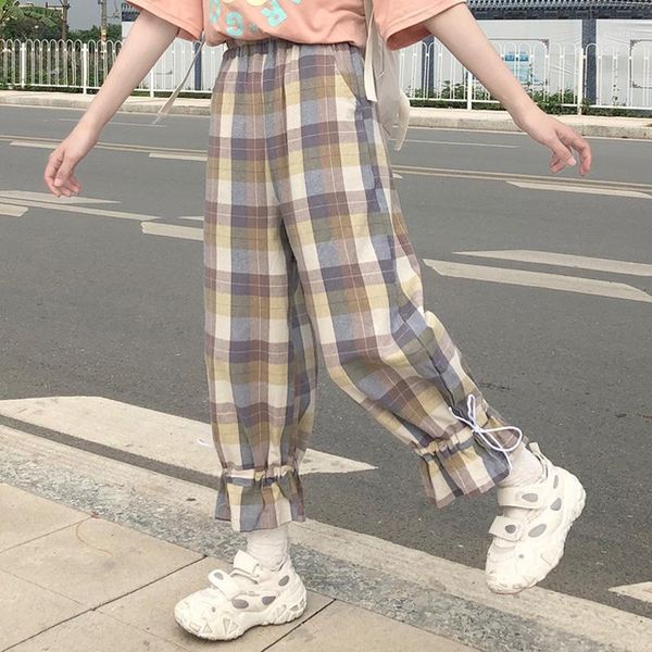 cute women's long loose trousers wide leg pants plaid pants elastic waist casual spring summer1, Black;white
cute women's long loose trousers wide leg pants plaid pants elastic waist casual spring summer1, Black;white