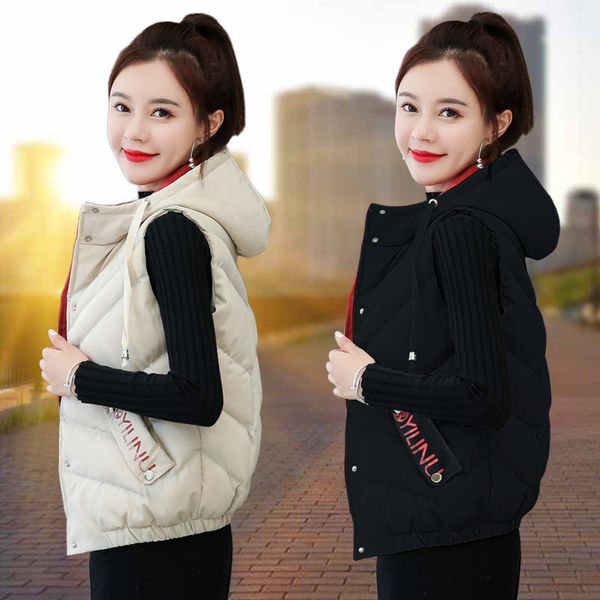 new 2020 winter with hoodies ladies short-fashion vests women's clothing outerwear black, Black;white
new 2020 winter with hoodies ladies short-fashion vests women's clothing outerwear black, Black;white