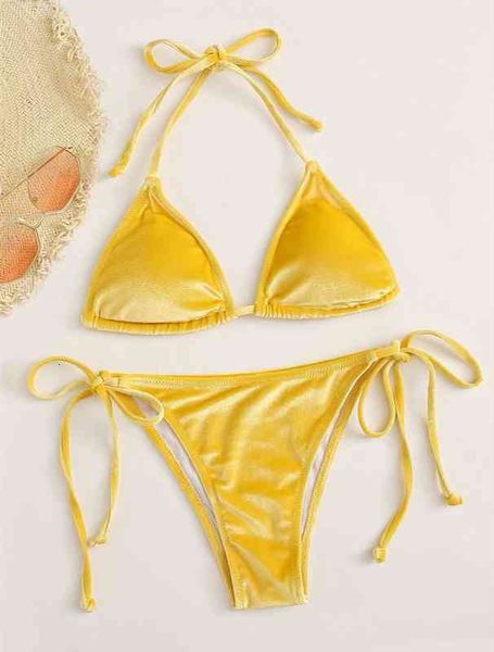 velvet string triangle bikini mujer halter swimsuit women swimwear micro thong brazilian bikinis set bathing suit, White;black
velvet string triangle bikini mujer halter swimsuit women swimwear micro thong brazilian bikinis set bathing suit, White;black