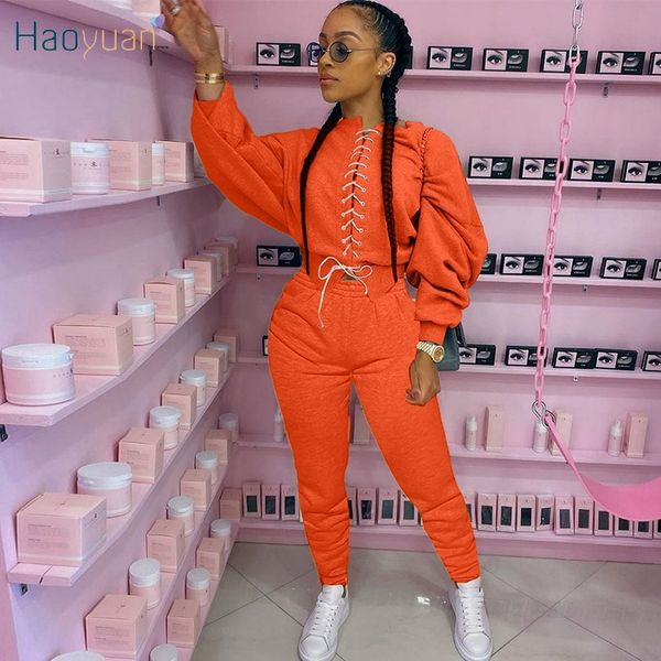 haoyuan two piece set jumpsuit long sleeve bandage sweatshirt+pants suit fall women clothes streetwear outfits matching set 201007, Black;white
haoyuan two piece set jumpsuit long sleeve bandage sweatshirt+pants suit fall women clothes streetwear outfits matching set 201007, Black;white