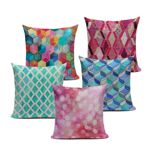 colorful geometric cushion cover green pink diamond bedroom car cotton linen home decoraction sofa mordon custom pillow case
colorful geometric cushion cover green pink diamond bedroom car cotton linen home decoraction sofa mordon custom pillow case