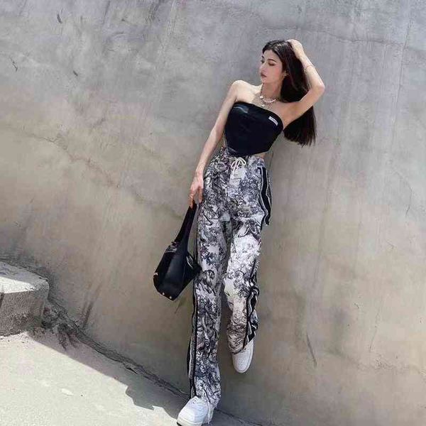 2022 factory wholesale new model tie dyed casual sports women's high waist wide leg straight pants, White;black
2022 factory wholesale new model tie dyed casual sports women's high waist wide leg straight pants, White;black