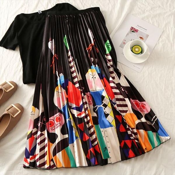 summer pleated skirt cartoon fashion print empire black white sweet midi skirts womens girls 2020 jupe streetwear saias a line
summer pleated skirt cartoon fashion print empire black white sweet midi skirts womens girls 2020 jupe streetwear saias a line