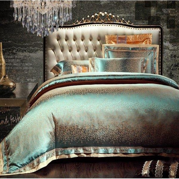 green satin bedding set king size 4/6pcs jacquard bedclothes silk cotton duvet/quilt cover bed sheet cotton home textile1
green satin bedding set king size 4/6pcs jacquard bedclothes silk cotton duvet/quilt cover bed sheet cotton home textile1