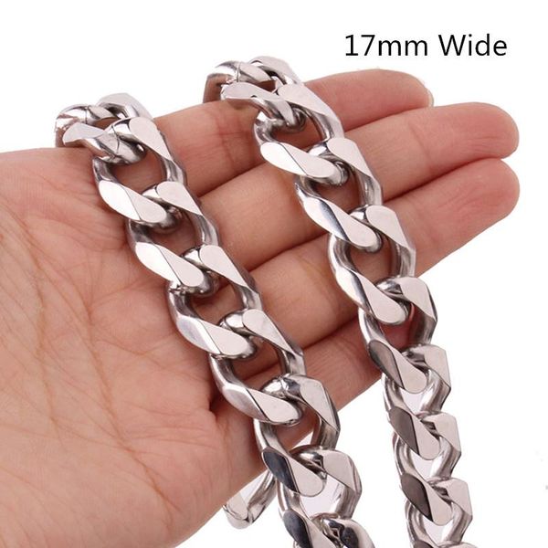 17mm wide 316l stainless steel curb cuban link chain necklace & bracelet jewelry christmas gift, Silver
17mm wide 316l stainless steel curb cuban link chain necklace & bracelet jewelry christmas gift, Silver