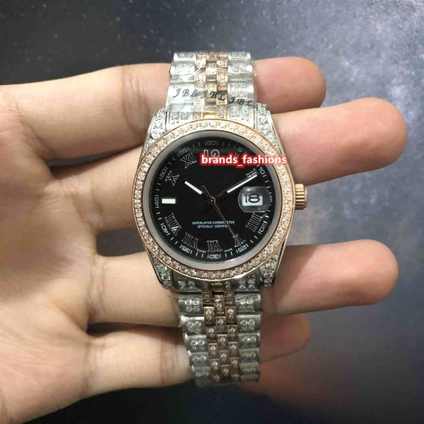 hip hop men's watches black face watch rose gold diamond bezel watch silver stainless steel case automatic mechanical sports, Slivery;brown
hip hop men's watches black face watch rose gold diamond bezel watch silver stainless steel case automatic mechanical sports, Slivery;brown