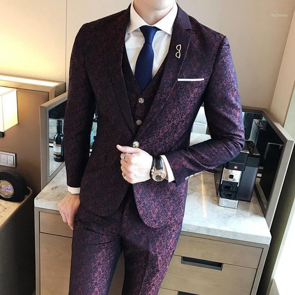 new men clothes korean version of the tide male yarn-dyed printed men suit temperament slim men's single button suit groom set1, White;black
new men clothes korean version of the tide male yarn-dyed printed men suit temperament slim men's single button suit groom set1, White;black