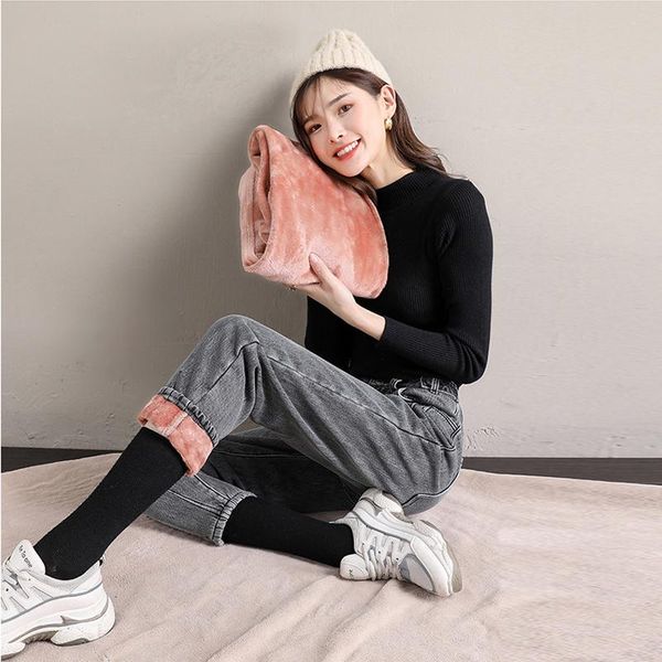 winter velvet thinck jeans woman high waist half elastic waist ankle length denim loose cusaul harem pants plus size mujer 5xl, Blue
winter velvet thinck jeans woman high waist half elastic waist ankle length denim loose cusaul harem pants plus size mujer 5xl, Blue