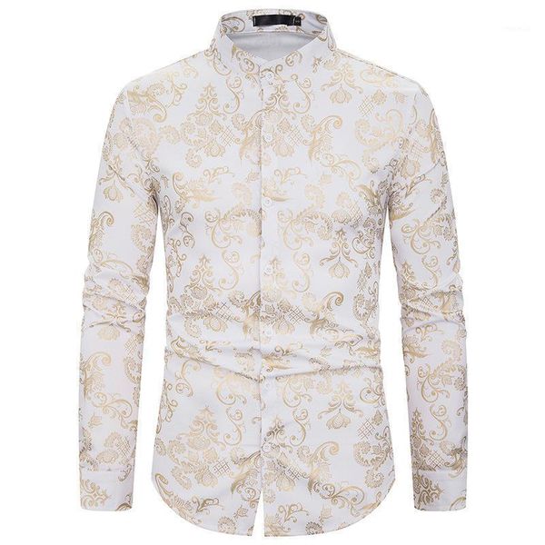 stand collar long sleeve autumn shirt men single breasted tucedo shirts streetwear gold floral printed male blouse us size xxl1, White;black
stand collar long sleeve autumn shirt men single breasted tucedo shirts streetwear gold floral printed male blouse us size xxl1, White;black