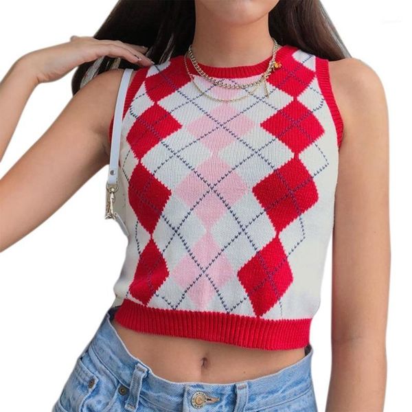 women autumn red argyle plaid knitted vest preppy style round neck sleeveless sweater casual slim fit pullover jumper cropped ta1, Black;white
women autumn red argyle plaid knitted vest preppy style round neck sleeveless sweater casual slim fit pullover jumper cropped ta1, Black;white