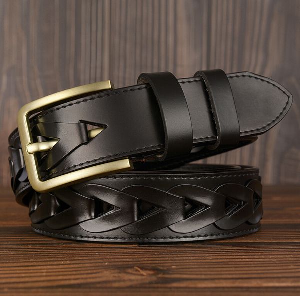 new style genuine cowhide men's belt with copper buckle fashion personality woven belt cowhide casual men's belt gift, Black;brown
new style genuine cowhide men's belt with copper buckle fashion personality woven belt cowhide casual men's belt gift, Black;brown