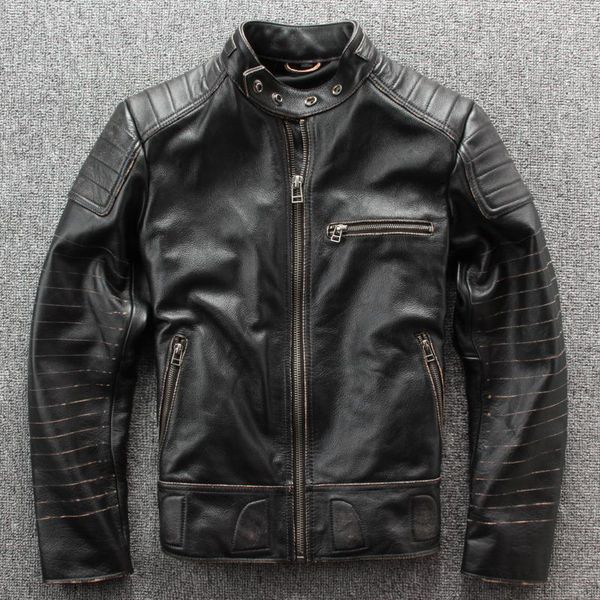 man black vintage leather clothing motorcycle jacket cow leather plus size motorcycle coat1
man black vintage leather clothing motorcycle jacket cow leather plus size motorcycle coat1