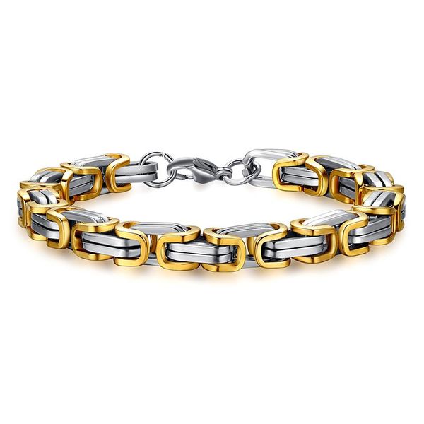 link, chain men's bracelets gold link bracelet 9mm width heavy byzantine womens mens hip hop rock jewelry, Black
link, chain men's bracelets gold link bracelet 9mm width heavy byzantine womens mens hip hop rock jewelry, Black